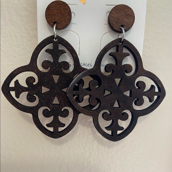 Jewelry - Brown Wood Earrings